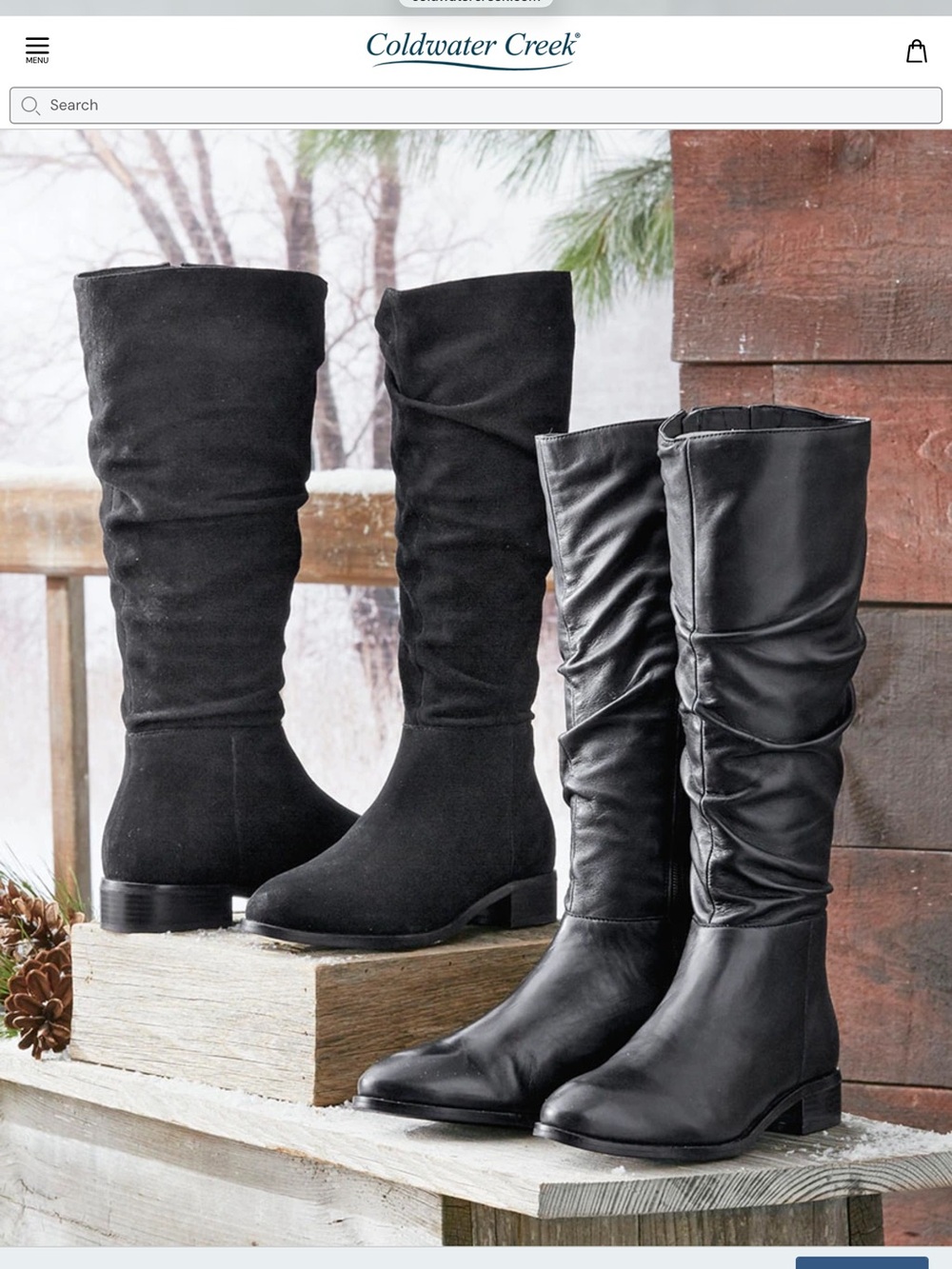 !Coldwater Creek Black Suede Boots